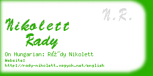 nikolett rady business card